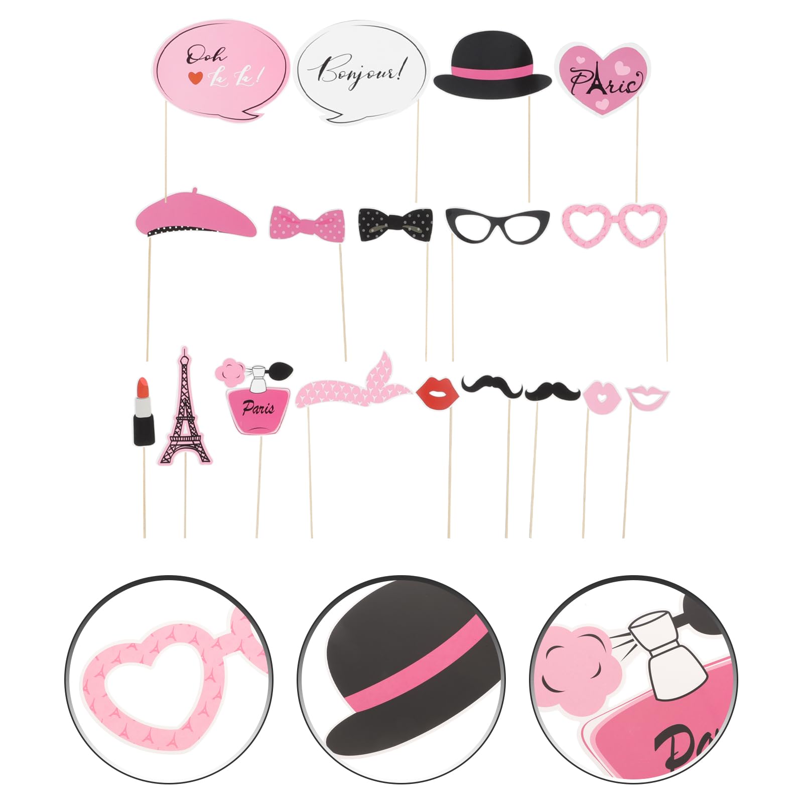 Paris Photo Props Paris Party Photo Booth Props Kit Paris Themed Decoration French Photo Booth Props, Eiffel Tower, Oh La La Par