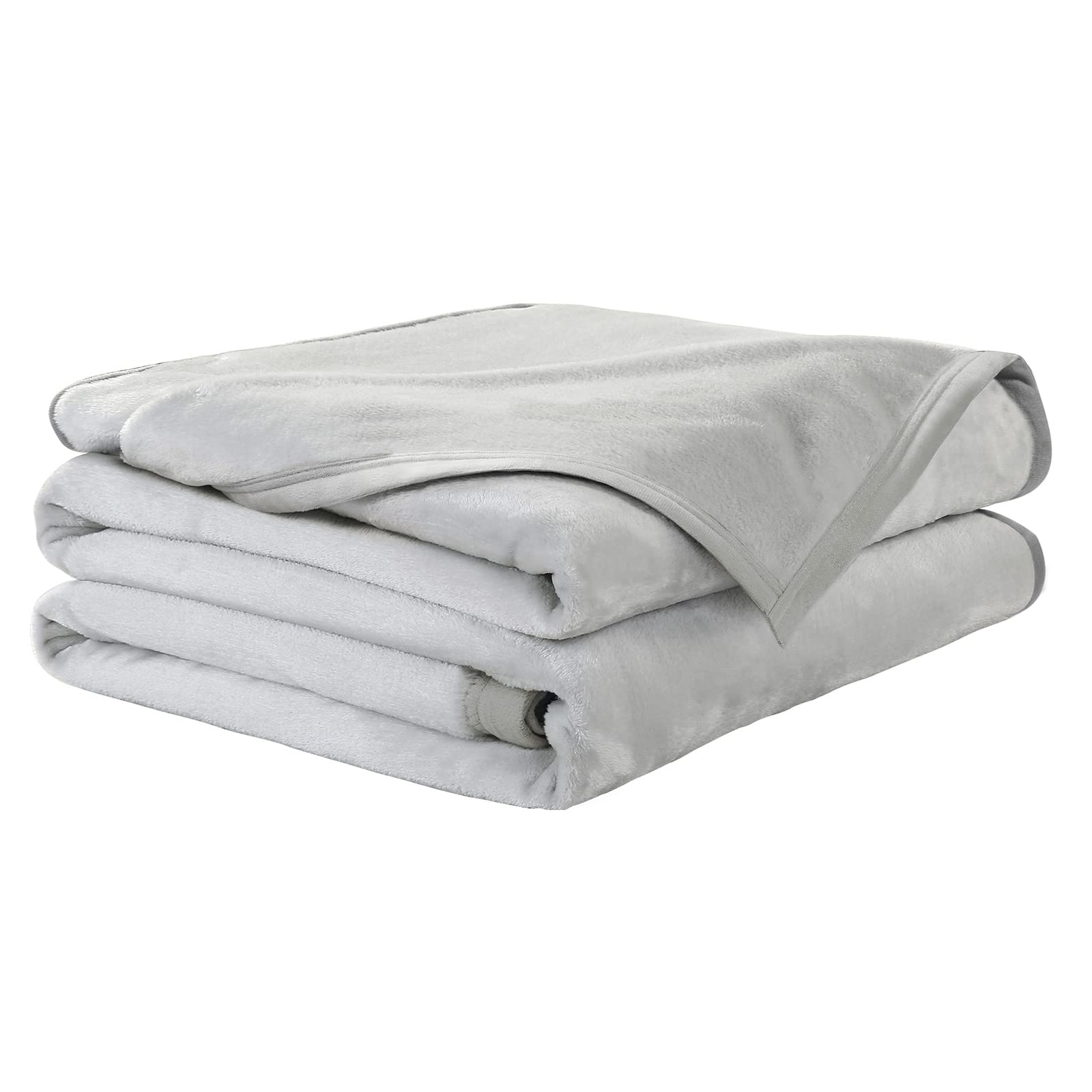 Soft Blanket Warm Fuzzy Microplush Lightweight Thermal Fleece Blankets For Couch Bed Sofa California King 102X108Inch, Silver Gr