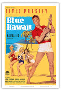 Elvis Presley in Blue Hawaii - Vintage Film Movie Poster by Rolf Goetze c.1961 - Master Art Print (Unframed) 12in x 18in