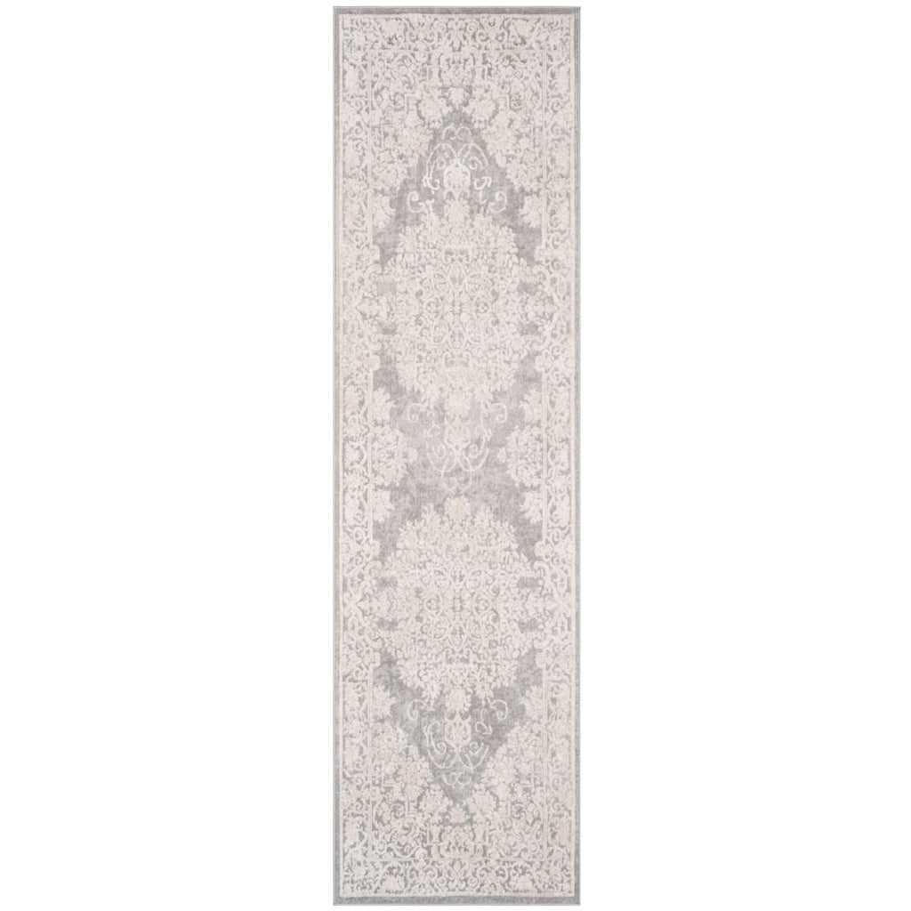 SAFAVIEH Reflection Collection Runner Rug - 2'3'' x 14', Light Grey & Cream, Vintage Distressed Design, Non-Shedding & Easy Care