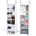 SpaceAid 2 Pack Hanging Closet Organizer and Storage with Dividers, 24 Compartments Hanging Shoe Shelves for Closet, Wardrobe, R
