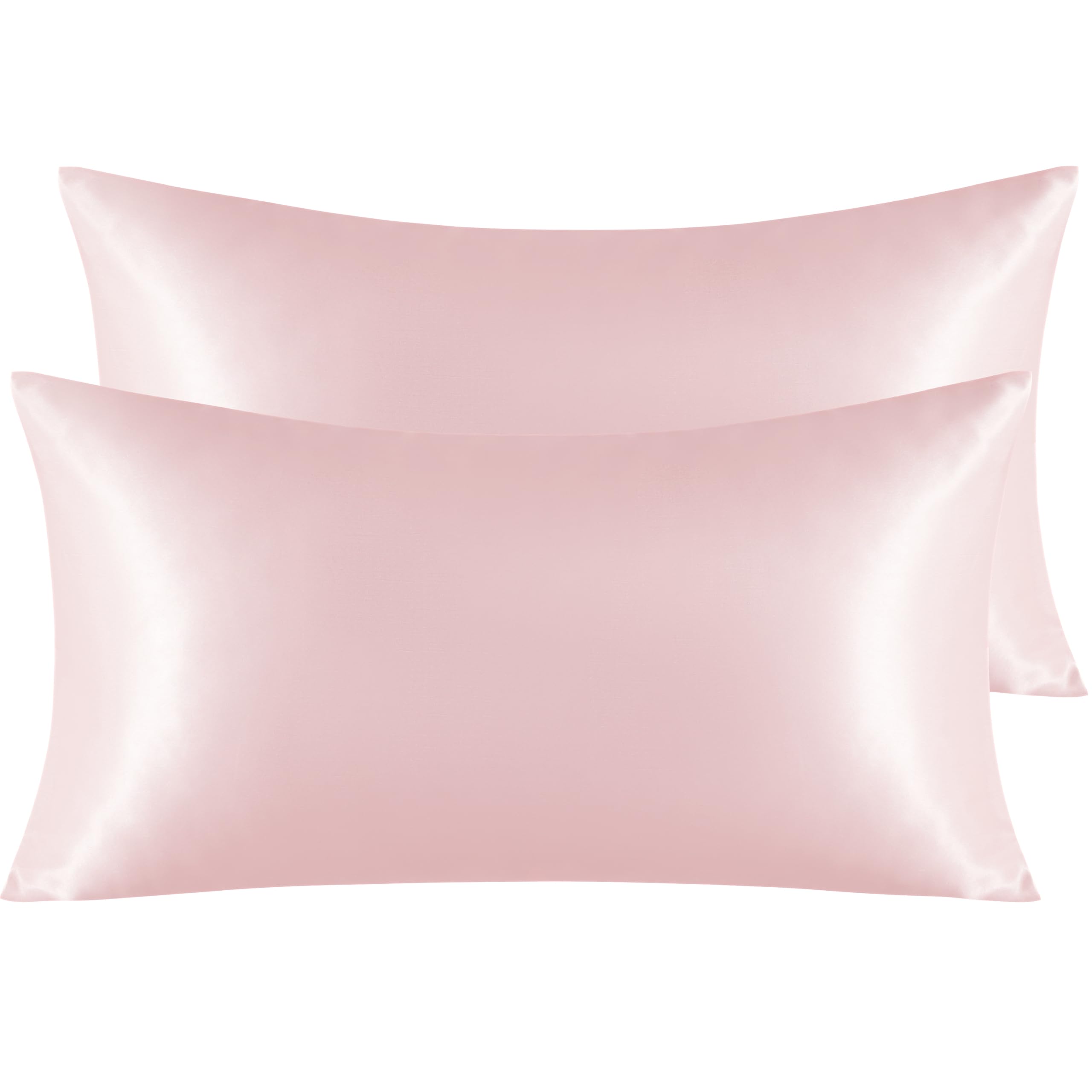 Ntbay 2 Pack Satin King Pillowcases For Hair And Skin, Luxurious And Silky Pillow Cases With Envelope Closure, 20X40 Inches, Light Pink