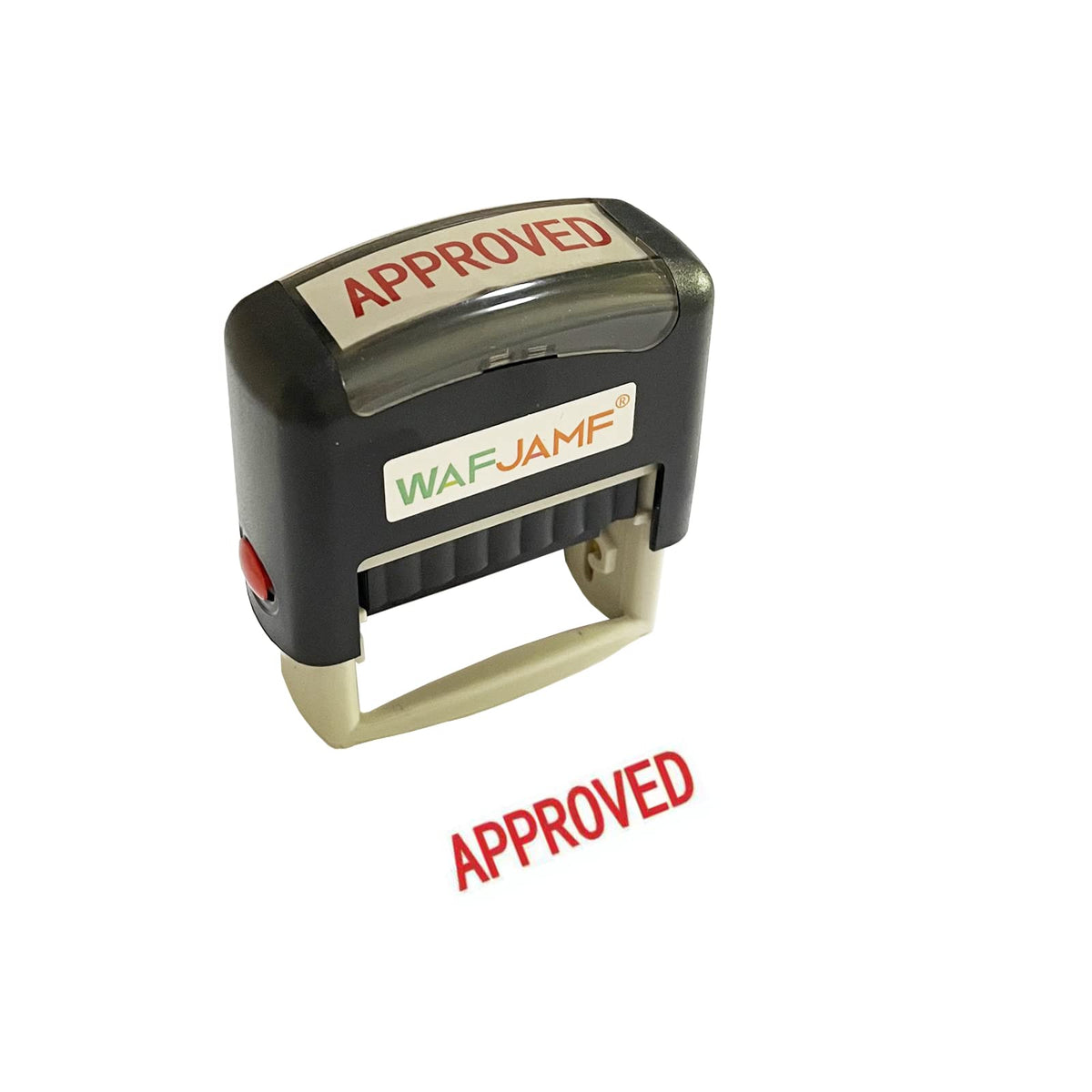 Wafjamf Approved Message Stamp Self-Inking Rubber Stamp Office Stamp Red Ink-Medium