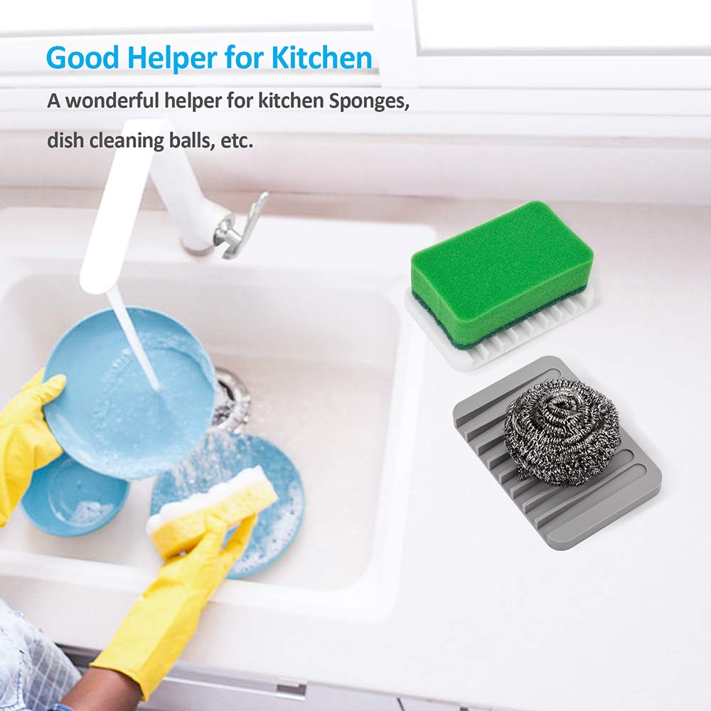 2Pcs Mcyye Self Draining Soap Dishes, Premium Silicone Soap Holder & Saver For Shower, Bathroom, Kitchen, Bath Tub, Razor, Spong