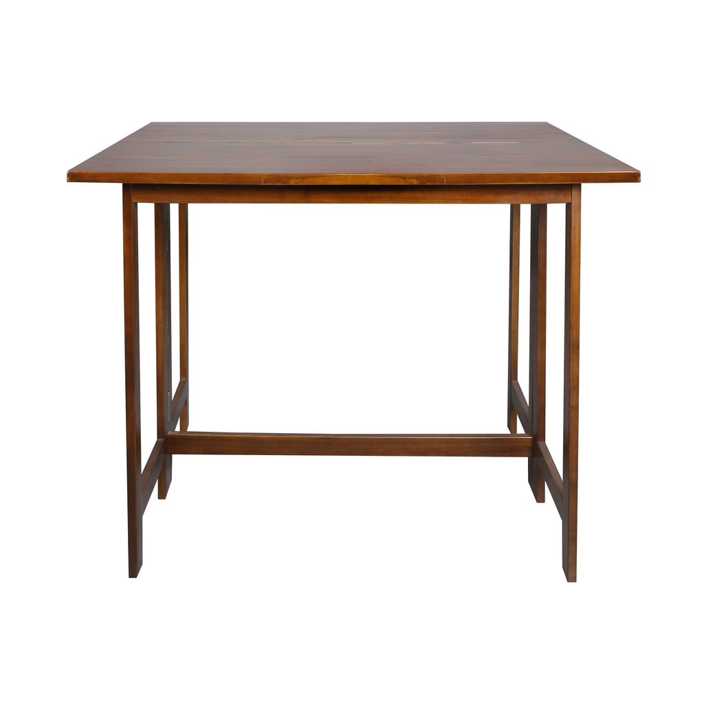 Casual Home Solid Wood Flip-Top Folding Console To Dining Convertible Table