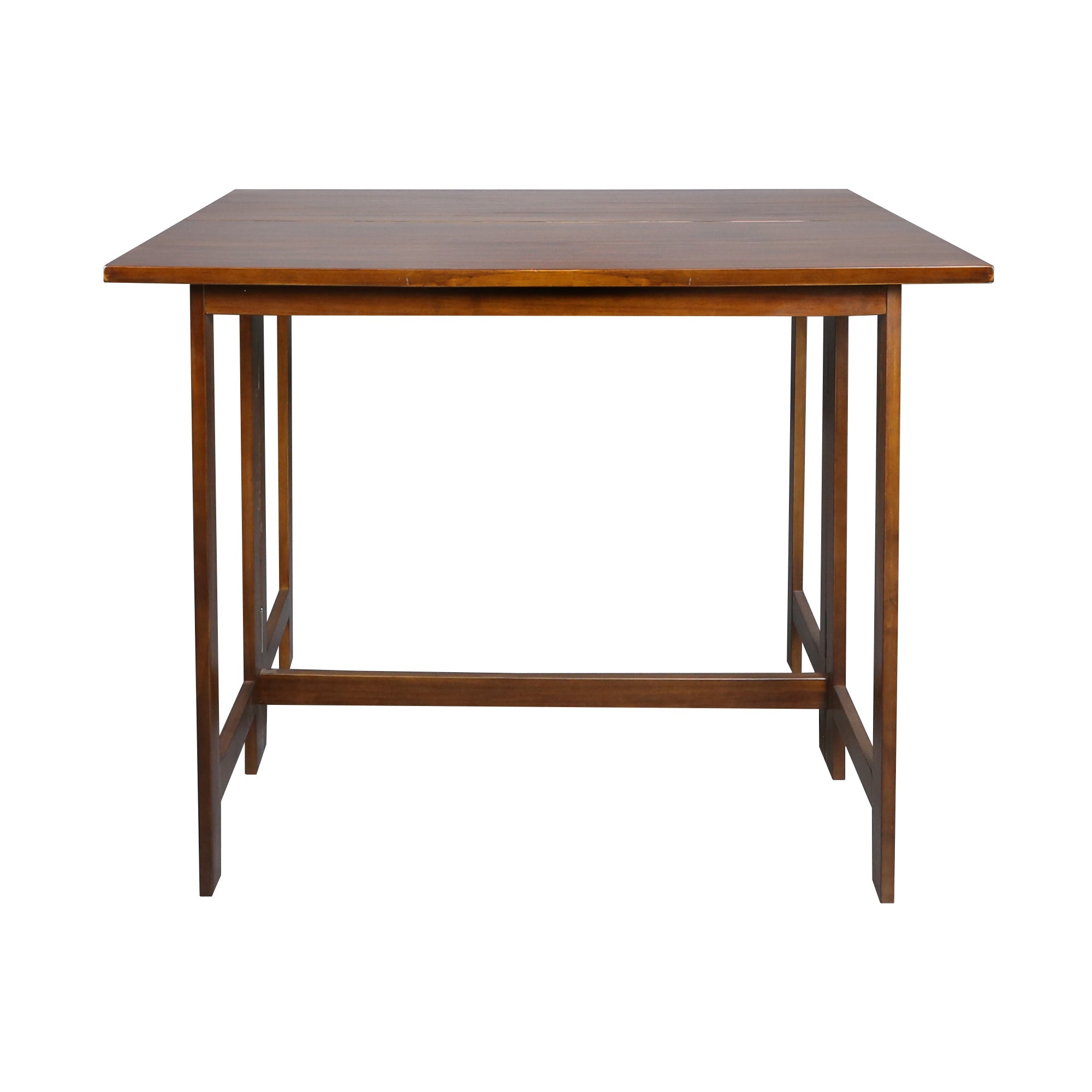 Casual Home Solid Wood Flip-Top Folding Console To Dining Convertible Table