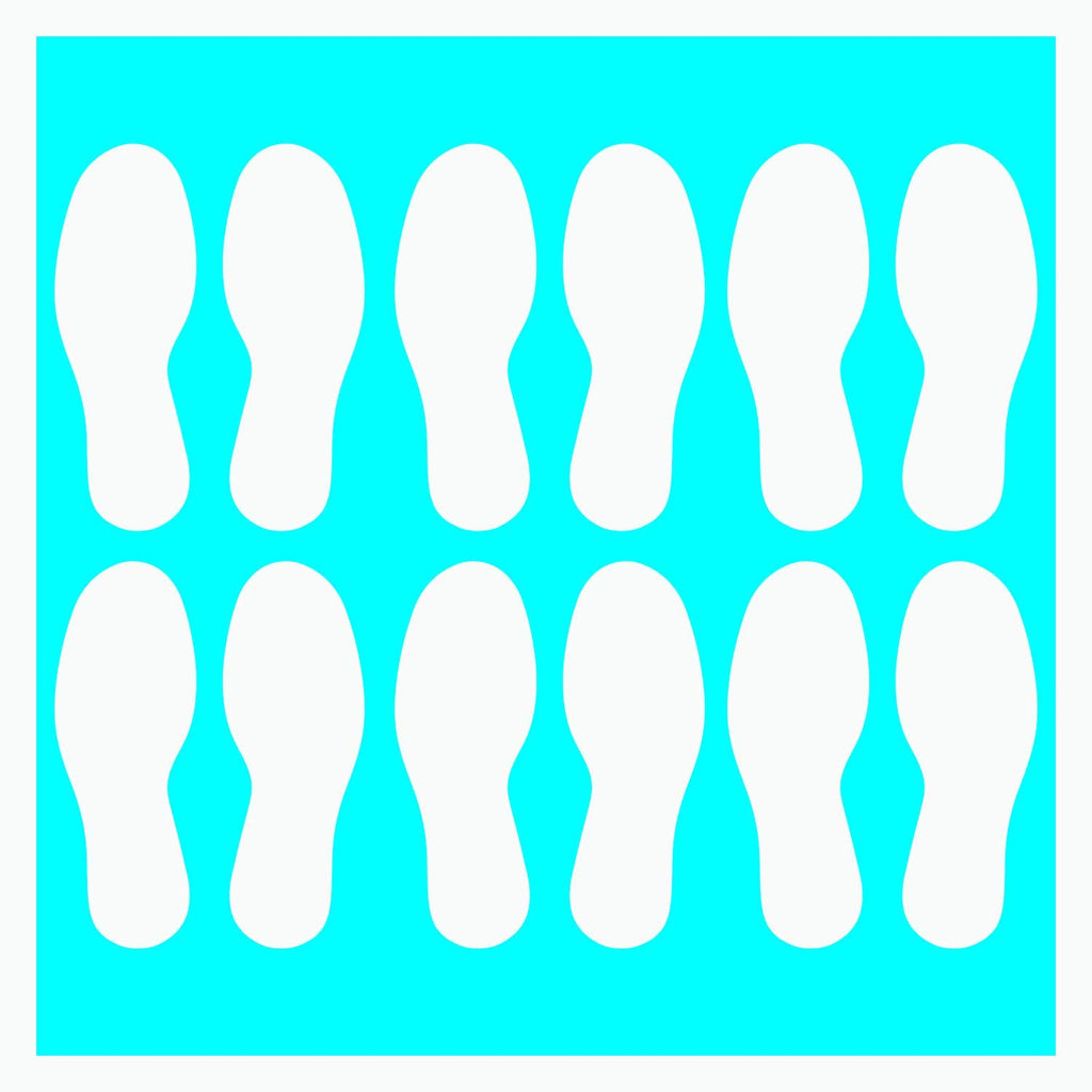 LiteMark Durable Gloss Finish White 9 Inch Medium Size Footprint Decal Vinyl Stickers | Great for Floors, Ceilings, Walls, and M