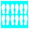 LiteMark Durable Gloss Finish White 9 Inch Medium Size Footprint Decal Vinyl Stickers | Great for Floors, Ceilings, Walls, and M