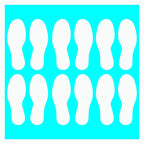 LiteMark Durable Gloss Finish White 9 Inch Medium Size Footprint Decal Vinyl Stickers | Great for Floors, Ceilings, Walls, and M