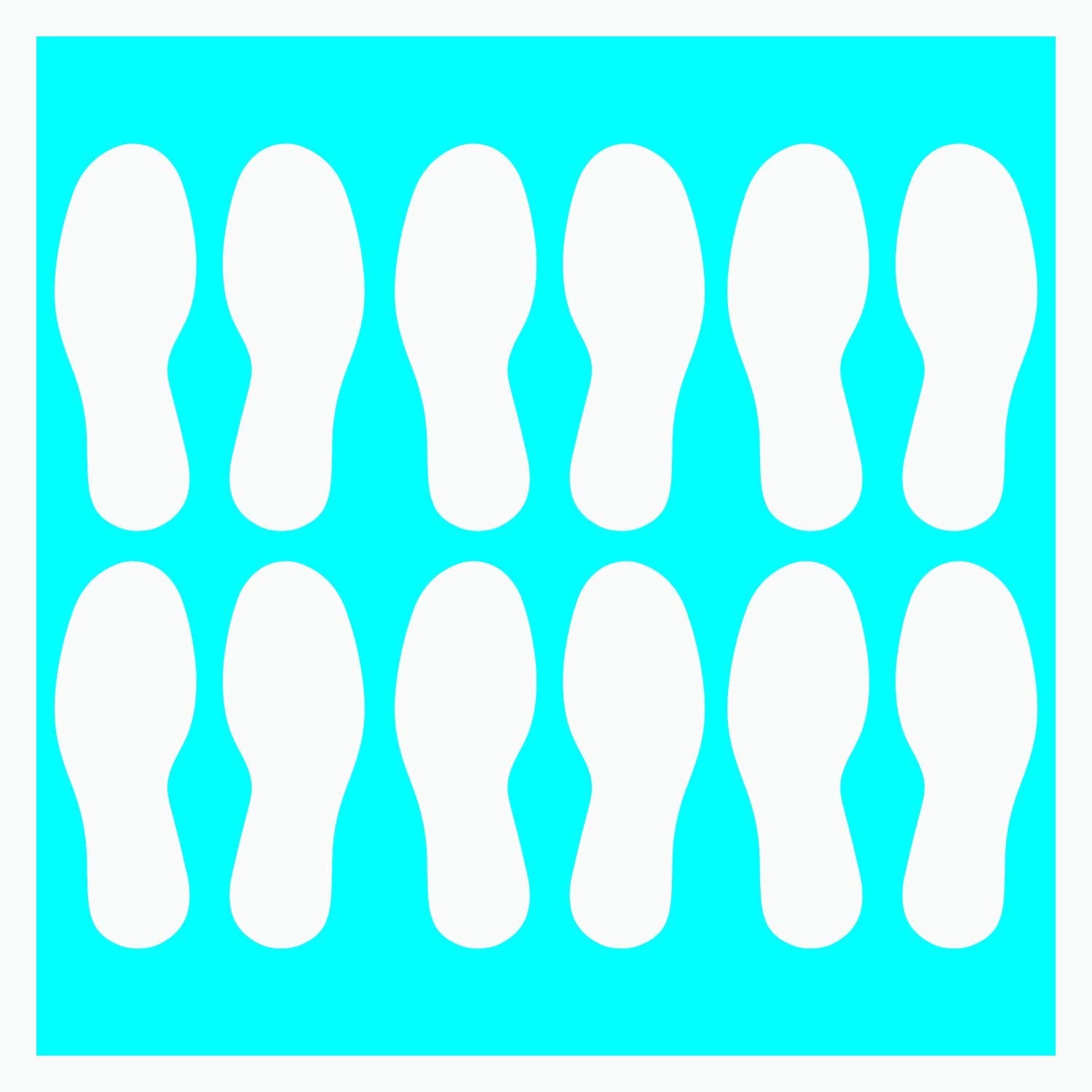 LiteMark Durable Gloss Finish White 9 Inch Medium Size Footprint Decal Vinyl Stickers | Great for Floors, Ceilings, Walls, and M