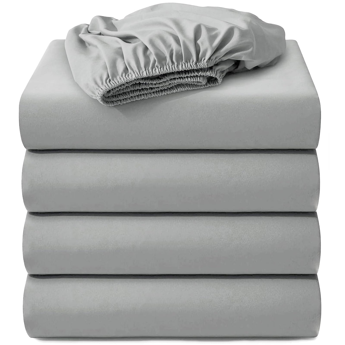 Hotella 4 Pcs 100% Microfiber King Size Fitted Sheet Only, 78''X80'' Hotel Quality Deep Pocket Bottom Sheet, Fit For 6'' 8'' 14'