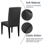 Jqinhome 6 Pcs Dining Chair Slipcover,High Stretch Removable Washable Chair Seat Protector Cover For Home Party Hotel Wedding Ceremony (Grey)