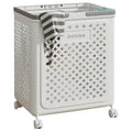 Foldable Plastic Laundry Basket with Wheels 46L