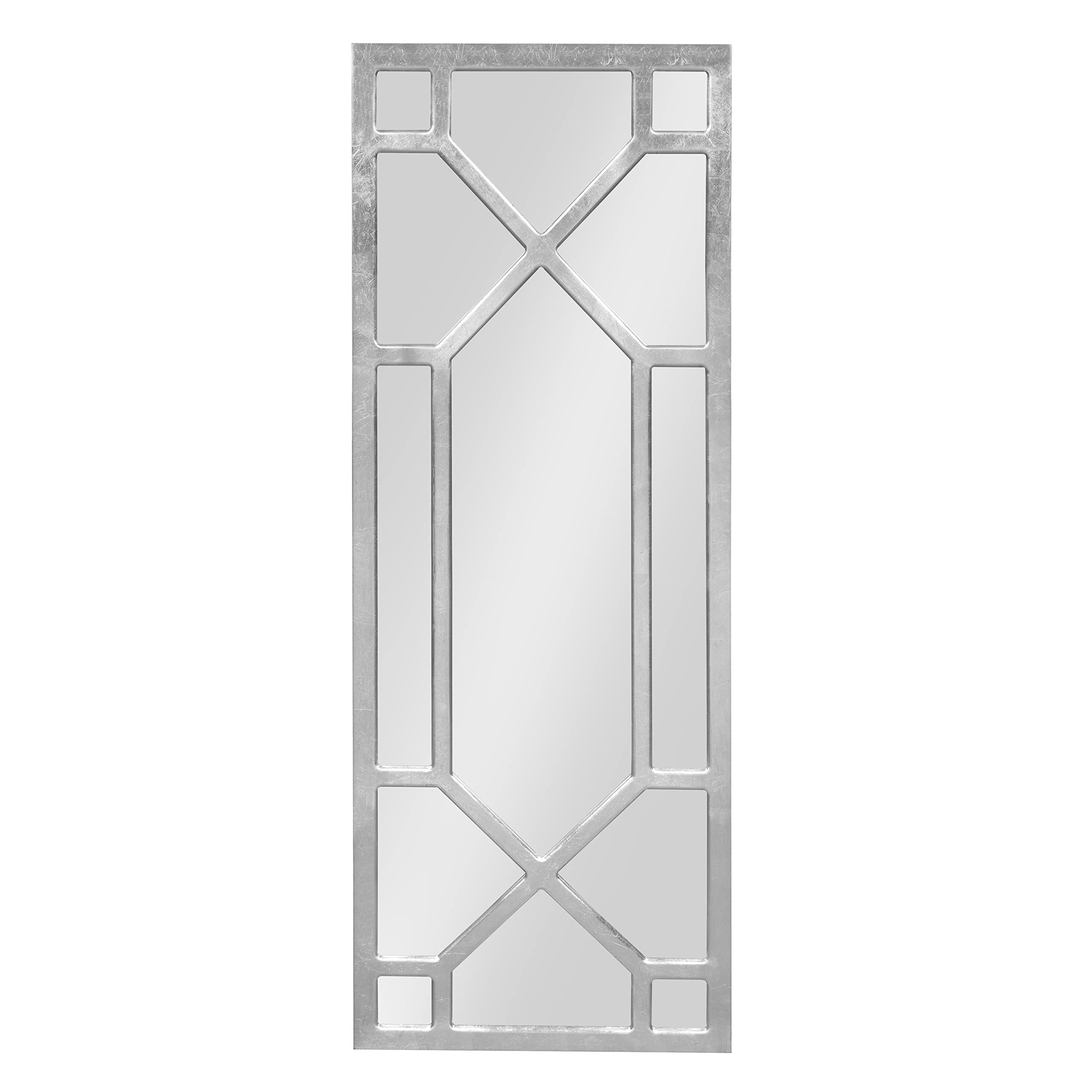 Kate and Laurel Vanderford Wooden Window Frame Wall Mirror, 18x47.25, Silver