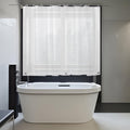 Absenk Waterproof Shower Curtain For Window Inside Shower, 48 X 48 Inches Length Plastic Bathroom Window Curtain Waterproof Heav