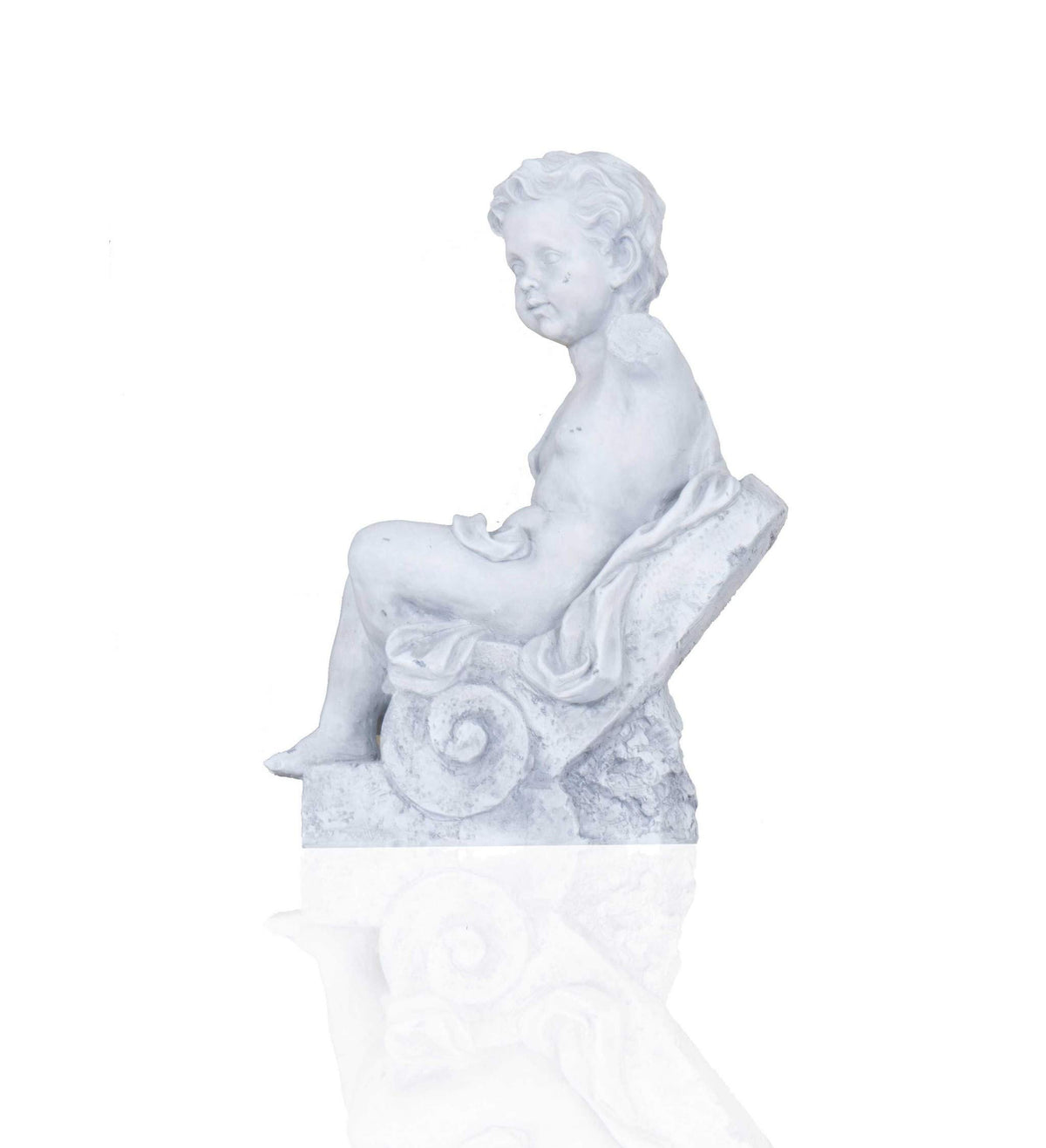 HomeRoots Decor 8-inch x 16-inch x 21-inch Boy Sitting - Statue