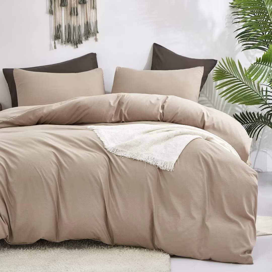 Clothknow Khaki Comforter Set California King Champange Bedding Comforter Sets King Taupe Comforter Light Brown Bed Comforter Sets Beige Bedding Comforter Soft Lightweight Comforter