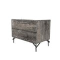 HomeRoots 491590 21 in. Distressed Gray Two Drawer Nightstand