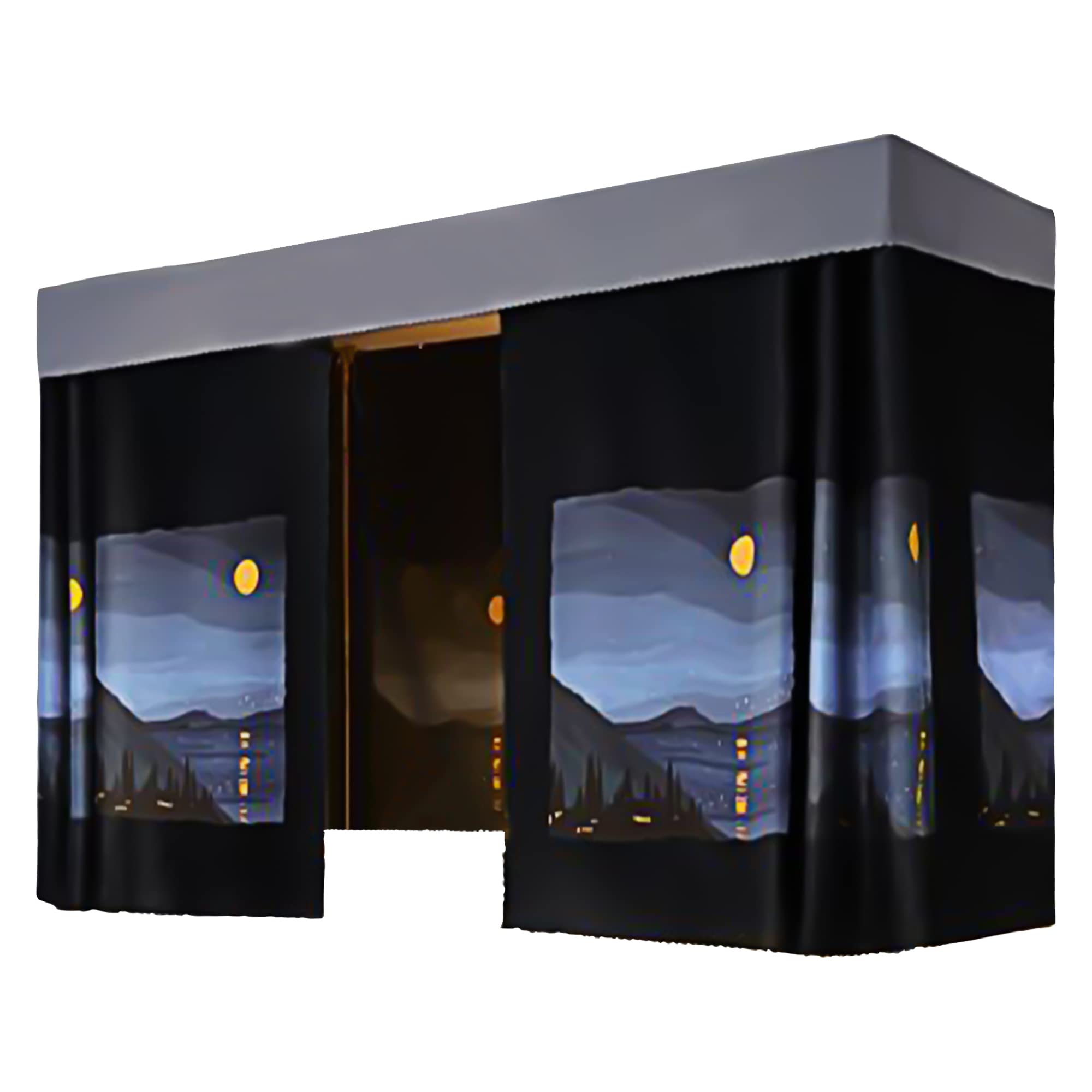 Mocarly Dorm Single Twin Bunk Bed Tents Drapes Dustproof Blackout Underbed Cloth Bed Privacy Curtains 2 Panels + 1 Top (Color 7,