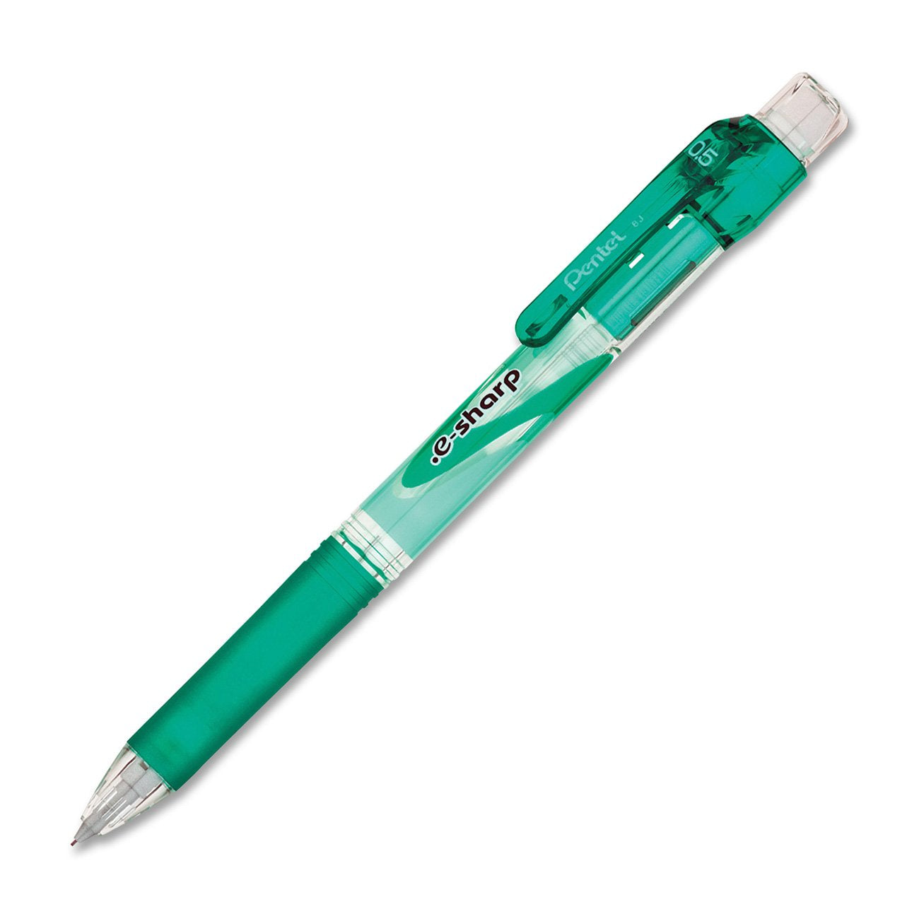 Pentel E-Sharp Automatic Pencil, 0.5Mm, Green Accents, Box Of 12 (Az125D)