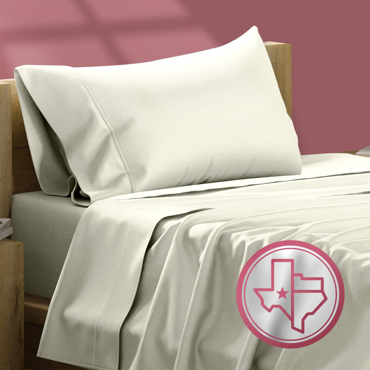 Texas Linen Co. Luxury Egyptian Cotton Twin Xl Sheet Set - 800 Thread Count 3 Piece Sand Cotton Sheets For Twin Xl Bed, Extra Lo
