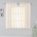 Aiyufeng Cream Sheer Curtains 54 Inch Length 2 Panels Set for Living Room, Light Filtering Green Window Sheers Drapes for Bedroo