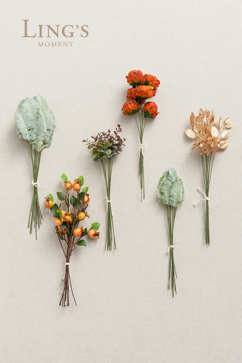 Ling'S Moment Artificial Greenery Stems Box Set, 53Pcs With 7 Kinds Of Faux Greenery Picks For Diy Bridal Bouquets Wedding Flora