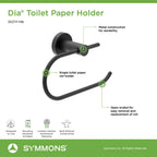 Symmons 353Tp-Mb Dia Wall-Mounted Toilet Paper Holder In Matte Black