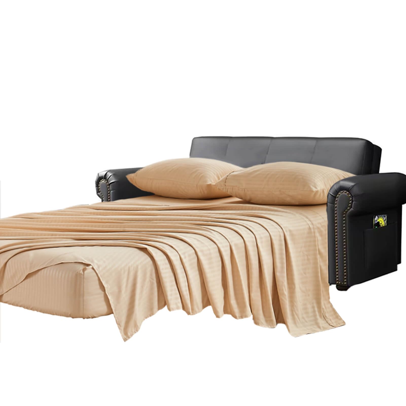 Kingnex Striped Sofa Bed Sheets Queen For Sleeper Sofa Bed Soft Double Brushed 4 Piece Bedding Pillowcase Set (60'X74'X6') Be