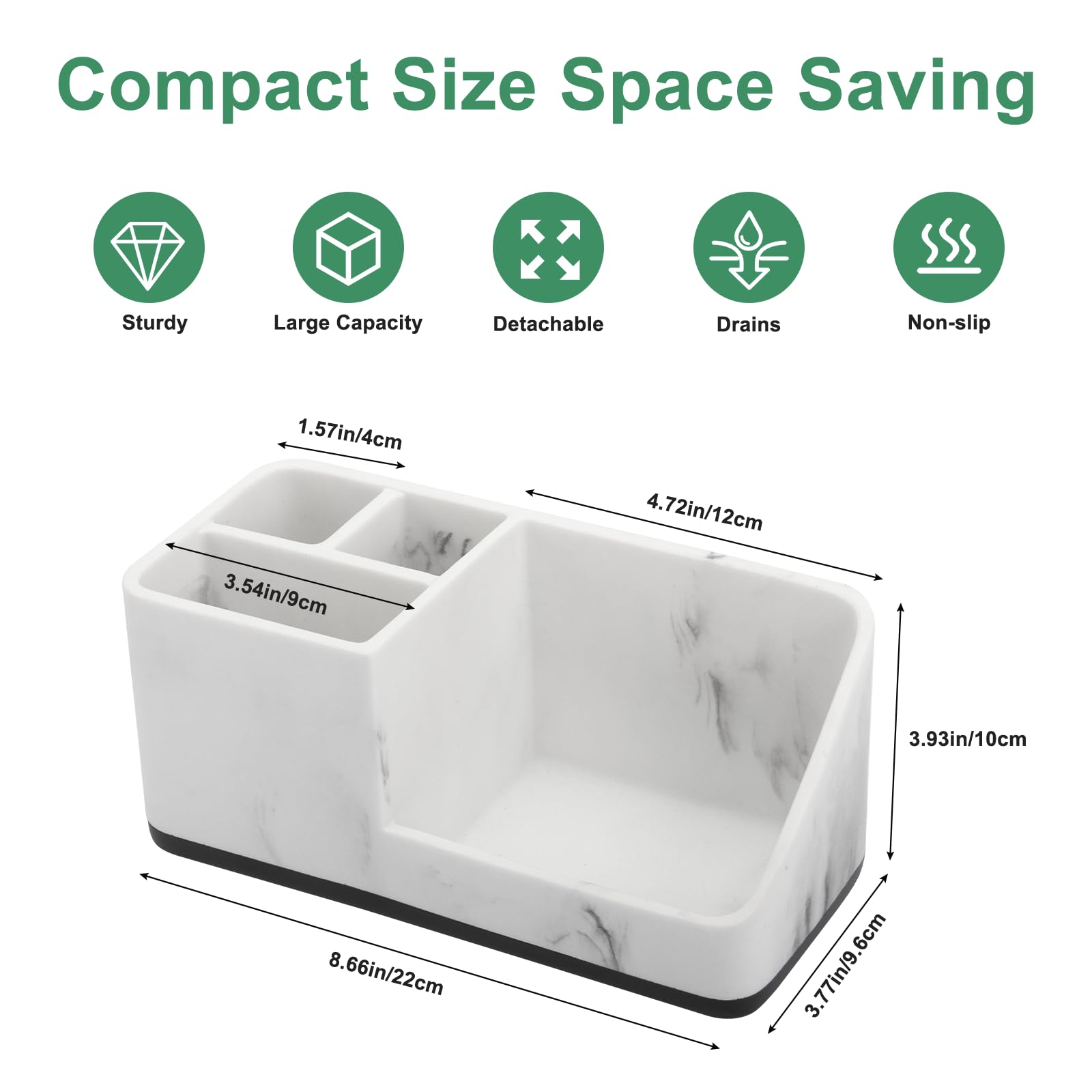 Parkmani Toothbrush Holders For Bathrooms, Bathroom Counter Organizer, Electric Tooth Brushing And Toothpaste Holders, Marble Ba