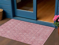 3 X 5 Pink And Purple Geometric Washable Indoor Outdoor Area Rug