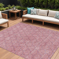 9 X 12 Pink And Purple Geometric Washable Indoor Outdoor Area Rug