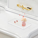 Bigfety Acrylic Bathroom Tray For Counter, Handmade Clear Trays Sturdy Organizer For Cup, Sponge, Soap, Plant (Medium, Clear)
