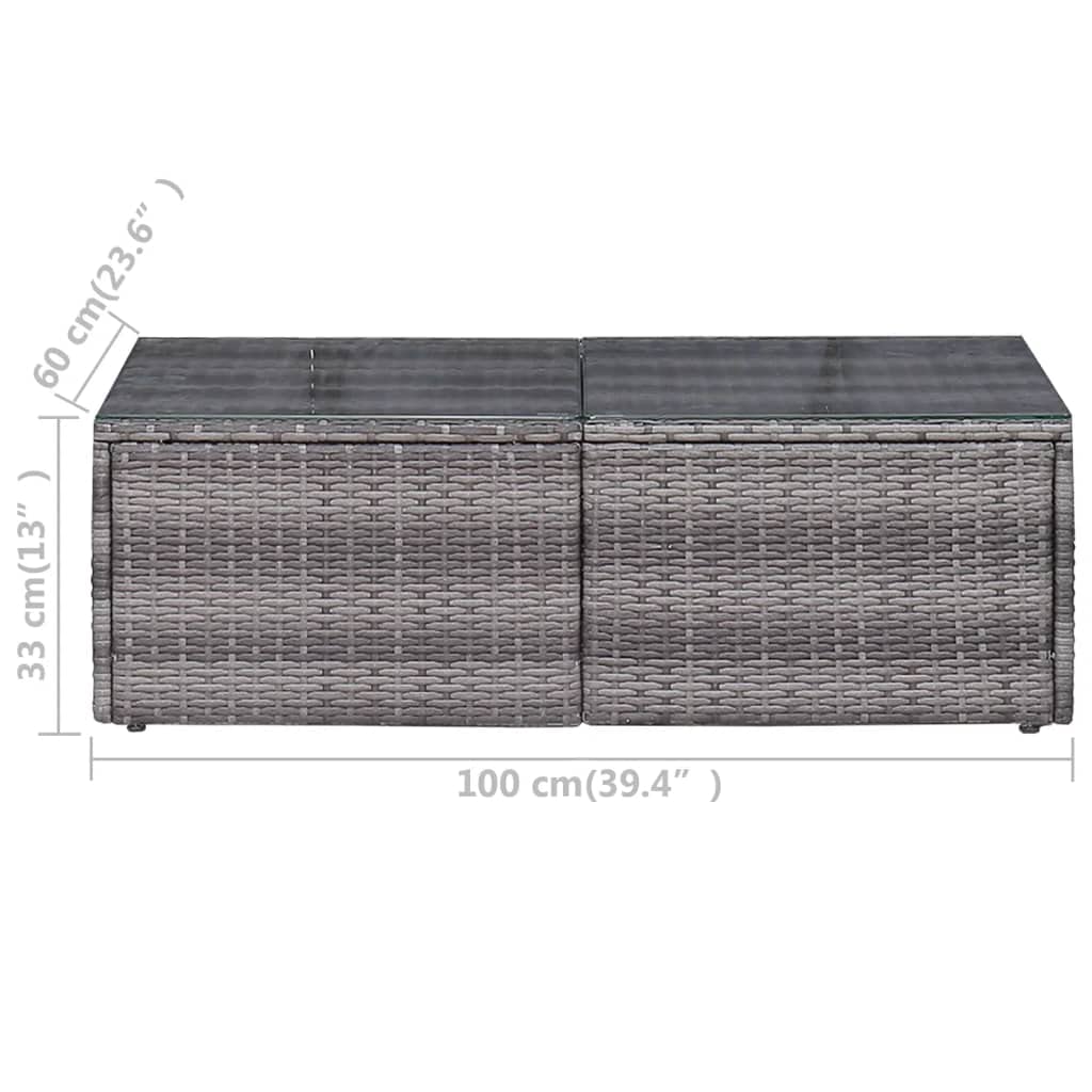 vidaXL Patio Sofa Set 6 Piece, Sectional Sofa for Outdoor Backyard, Couch with Cushions, Patio Furniture Set with Table, Poly Rattan Gray