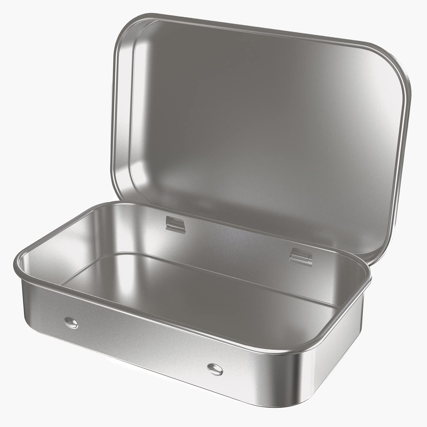 6 Pcs Metal Hinged Tin Box Container Mini Portable Small Storage Container Kit With Lid For Home Storage 4.5X3.3X0.9 Inch, Silve