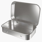 6 Pcs Metal Hinged Tin Box Container Mini Portable Small Storage Container Kit With Lid For Home Storage 4.5X3.3X0.9 Inch, Silve
