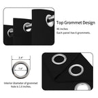 Easy-Going Blackout Curtains For Bedroom, Solid Thermal Insulated Grommet And Noise Reduction Window Drapes, Room Darkening Curtains For Living Room, 2 Panels(46X84 In, Black)
