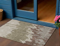 3 X 5 Beige And Taupe Abstract Washable Indoor Outdoor Area Rug