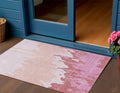 3 X 5 Blush And Pink Abstract Washable Indoor Outdoor Area Rug
