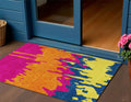 3 X 5 Pink Orange And Blue Abstract Washable Indoor Outdoor Area Rug