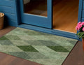 3 X 5 Green Mint Green And Sage Argyle Washable Indoor Outdoor Area Rug