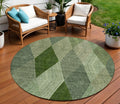 8 Green Mint Green And Sage Round Argyle Washable Indoor Outdoor Area Rug