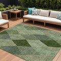 8 X 10 Green Mint Green And Sage Argyle Washable Indoor Outdoor Area Rug