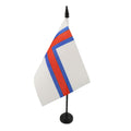 Faroe Islands Table Flag 4' X 6' - Denmark - Faroese Desk Flag 15 X 10 Cm - Black Plastic Stick And Base - Az Flag