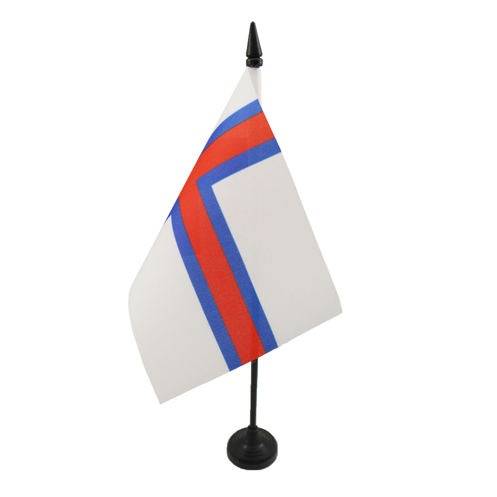 Faroe Islands Table Flag 4' X 6' - Denmark - Faroese Desk Flag 15 X 10 Cm - Black Plastic Stick And Base - Az Flag