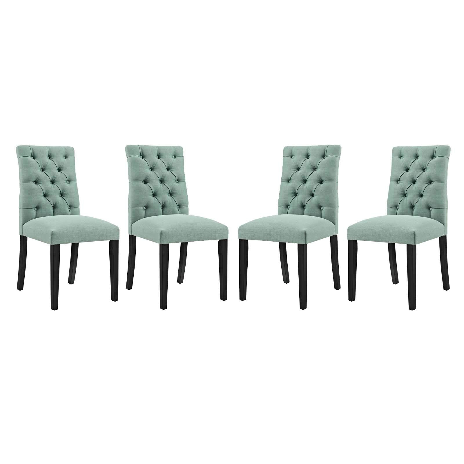 Modway Duchess Fabric Set Of 4, Four Dining Chairs, Laguna