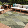 9 X 12 Olive Green Gray And Ivory Argyle Washable Indoor Outdoor Area Rug