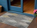 3 X 5 Pewter Gray And Gold Argyle Washable Indoor Outdoor Area Rug