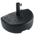 Sunnyglade 40 Lb Half Moon Shaped Water Filled Umbrella Base Patio Umbrella Stand (Black)
