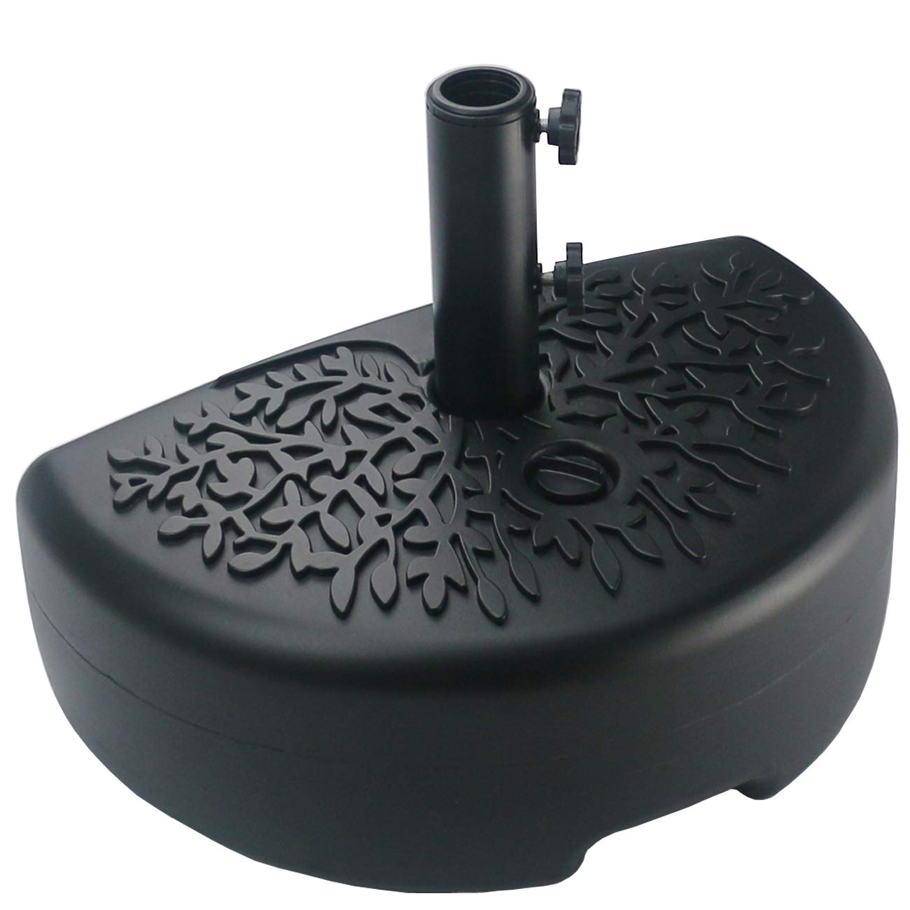 Sunnyglade 40 Lb Half Moon Shaped Water Filled Umbrella Base Patio Umbrella Stand (Black)